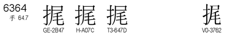 U+6364